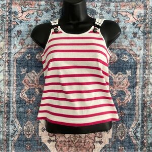 Jean Paul Gaultier Y2K Red and White Crop Tank Top